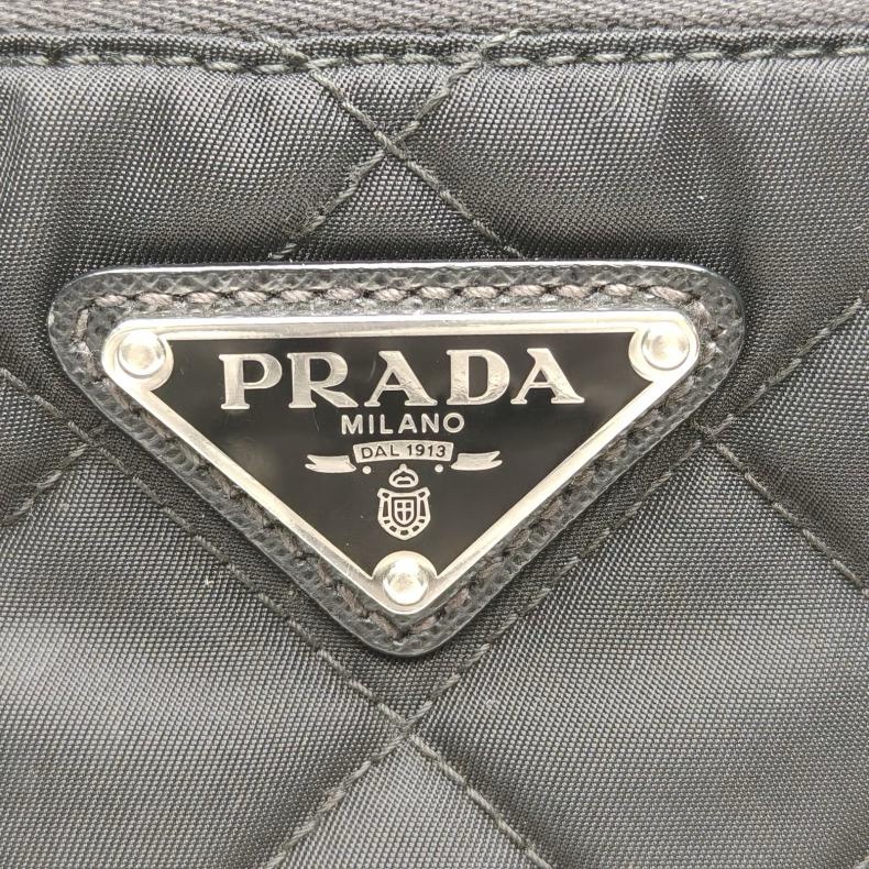PRADA 黑色尼龍斜挎包鏈條-4