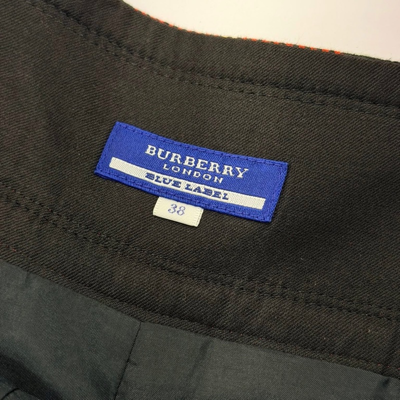 BURBERRY 藍標 皮革扣格紋戰馬褲裙-8