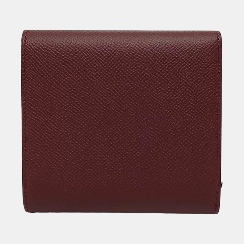 HERMES Clic馬鞍紅Epsom牛皮錢包銀色五金A刻 9.8新-4