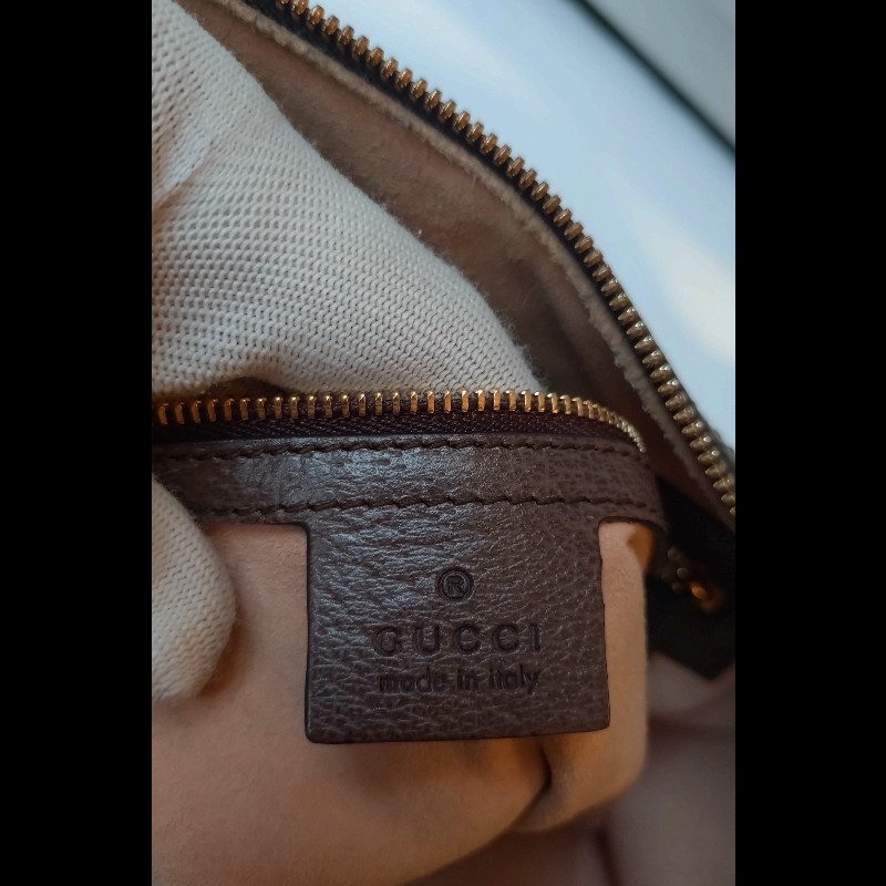 Gucci 咖皮邊綠紅綠GG 印花pvc兩用波士頓包-17