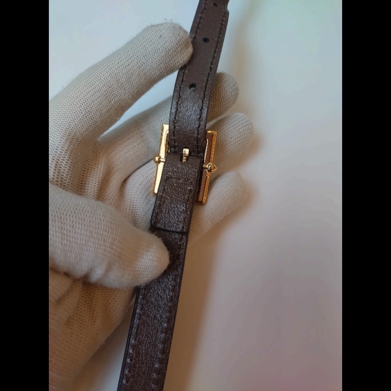 Gucci 咖皮邊綠紅綠GG 印花pvc兩用波士頓包-26