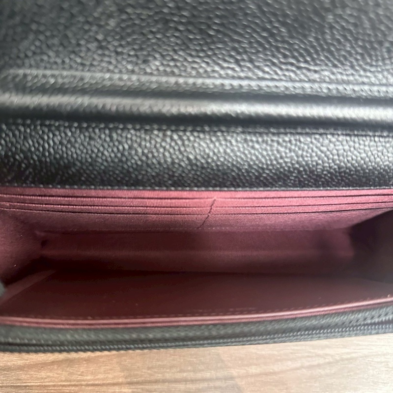 經典入門款✨超低價99新😍Chanel黑銀荔枝牛皮WOC鏈條包單肩斜挎包⛓️-10