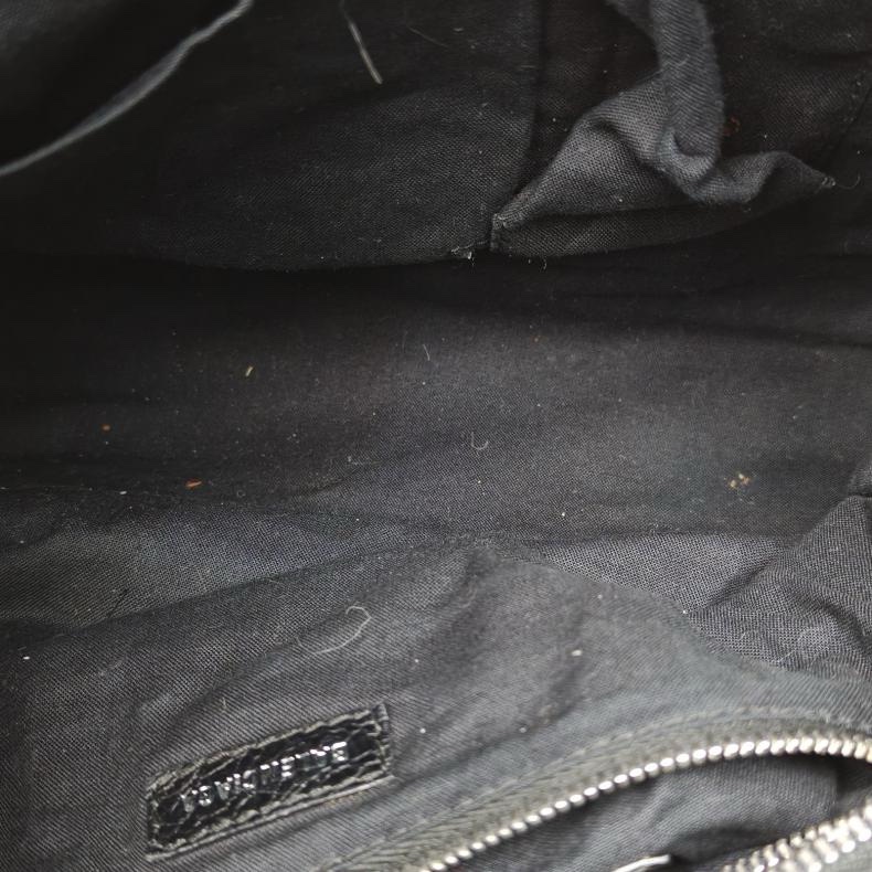 BALENCIAGA CLASSIC30黑色羊皮銀扣肩背包-4