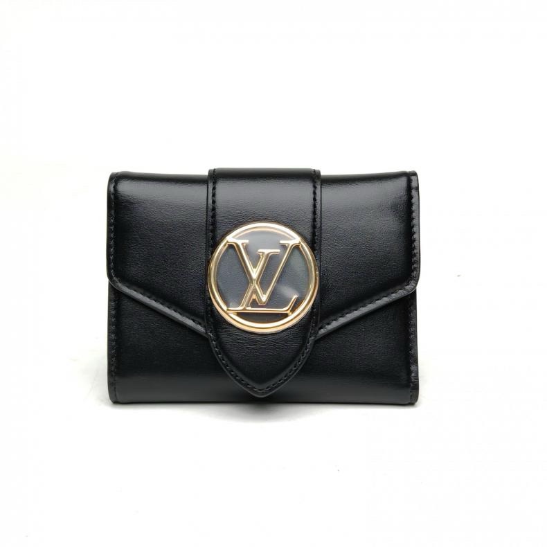 LOUIS VUITTON 黑色牛皮2020Pont9錢包-0