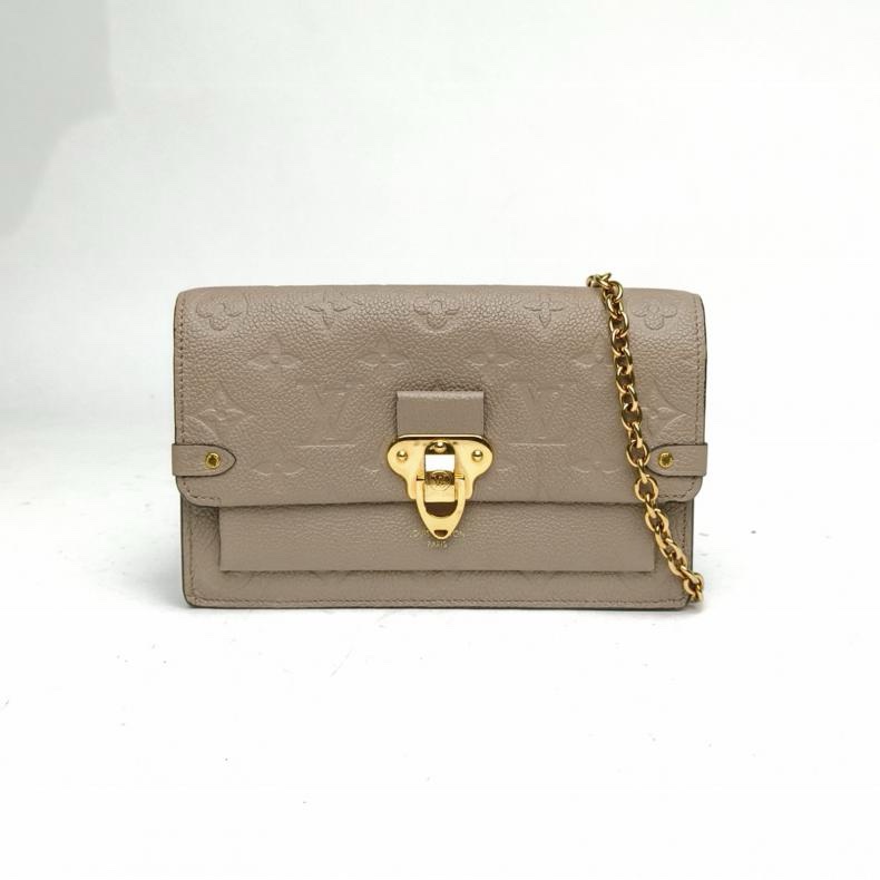 LOUIS VUITTON VAVIN鏈條包WOC19灰色牛皮2021-0