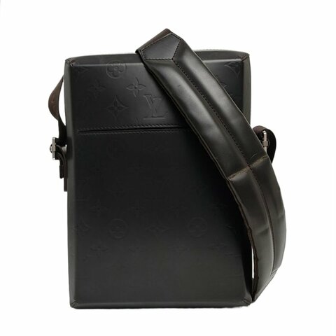 LOUIS VUITTON STEVE深棕色牛皮老花單肩包斜挎包釕色五金