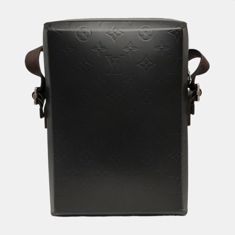 LOUIS VUITTON STEVE深棕色牛皮老花單肩包斜挎包釕色五金-4