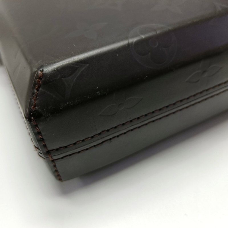 LOUIS VUITTON STEVE深棕色牛皮老花單肩包斜挎包釕色五金-9