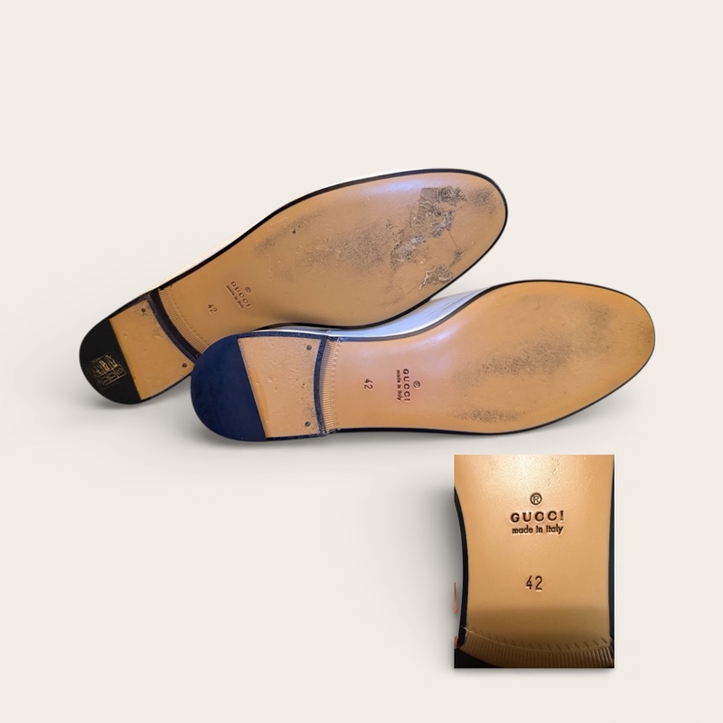 🍒Gucci Princetown經典馬銜扣皮革穆勒鞋(白色)2F260126-1-13