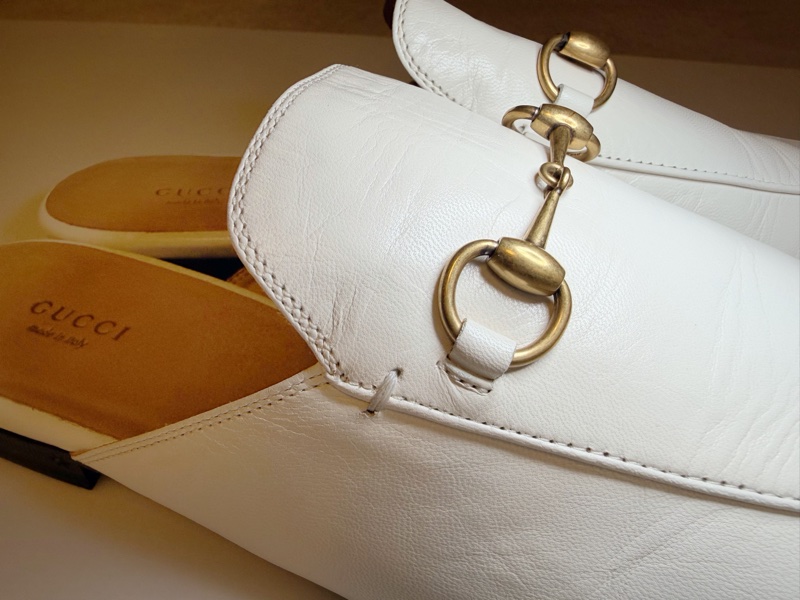 🍒Gucci Princetown經典馬銜扣皮革穆勒鞋(白色)2F260126-1-17