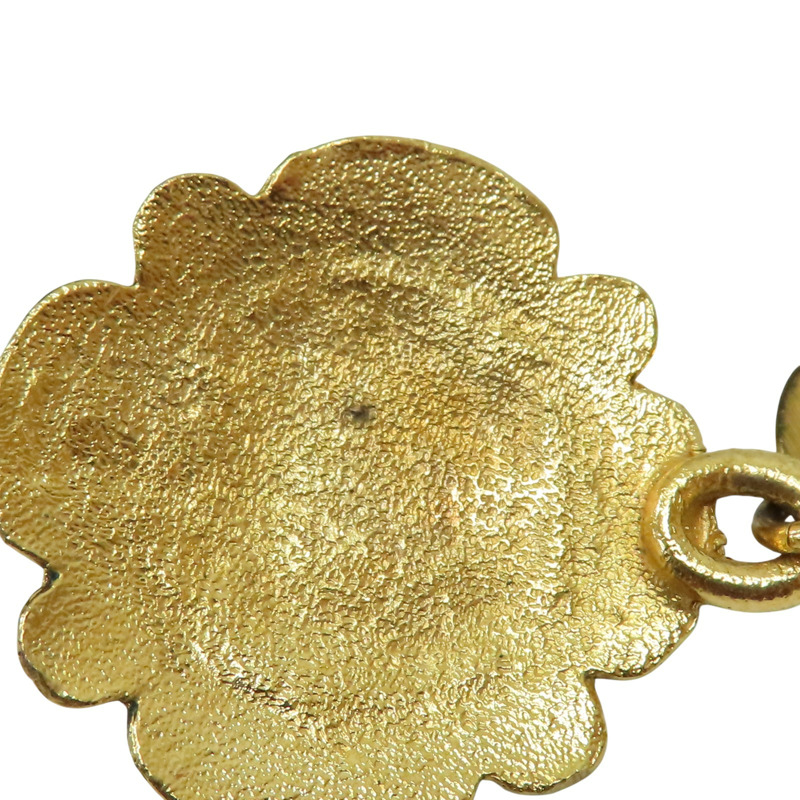 金色 花朵金屬 彩色圓珠 腰鍊 掉漆【CHANEL 香奈兒】-6