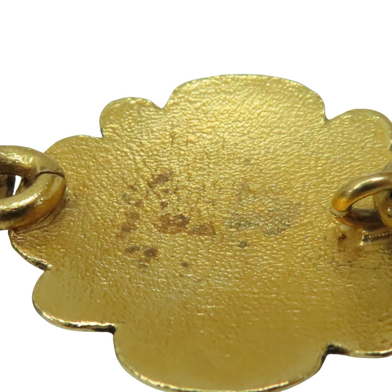 金色 花朵金屬 彩色圓珠 腰鍊 掉漆【CHANEL 香奈兒】-7