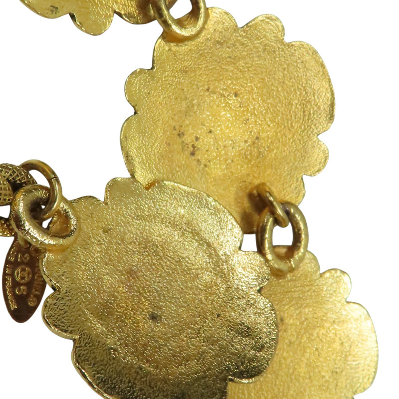 金色 花朵金屬 彩色圓珠 腰鍊 掉漆【CHANEL 香奈兒】-9