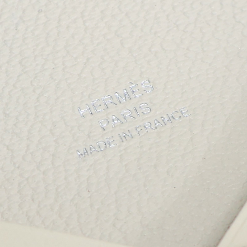 白色 Swift 牛皮 Calvi Duo 扣式 零錢包 B刻【HERMES 愛馬仕】-7