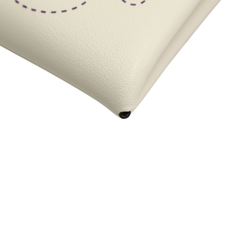 白色 Swift 牛皮 Calvi Duo 扣式 零錢包 B刻【HERMES 愛馬仕】-12