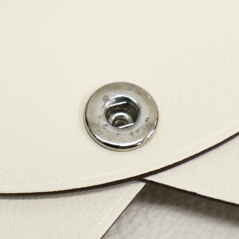 白色 Swift 牛皮 Calvi Duo 扣式 零錢包 B刻【HERMES 愛馬仕】-13