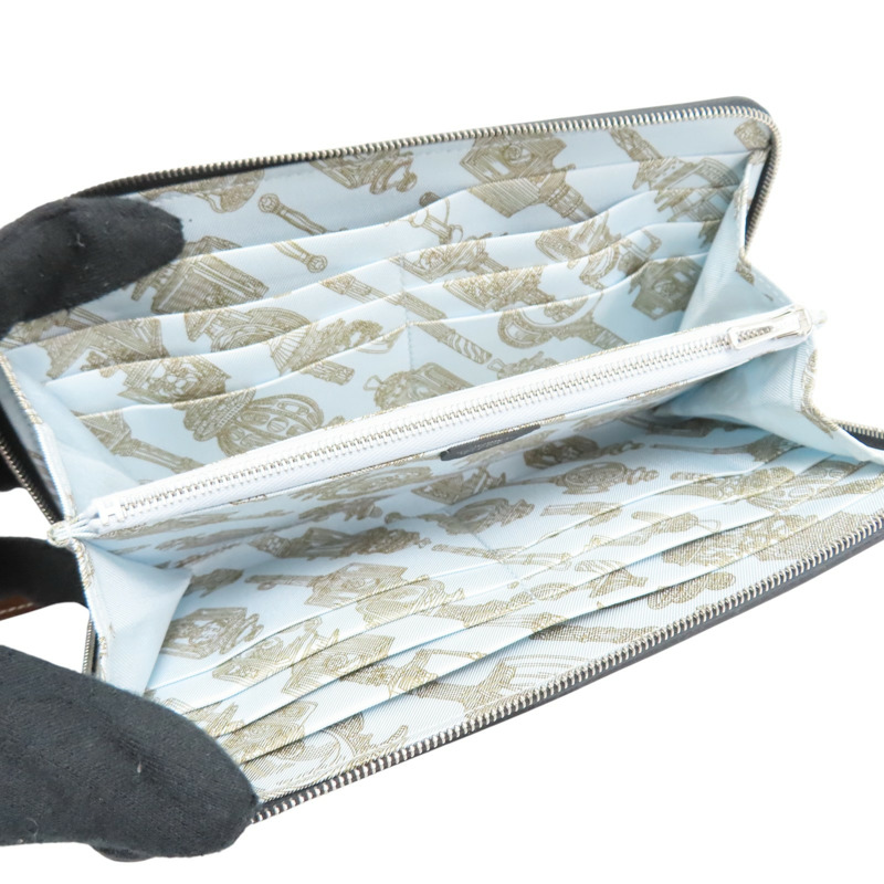 水兵藍 Evercolor 牛皮 Silk'In Classique 拉鍊長夾 K刻【HERMES 愛馬仕】-4