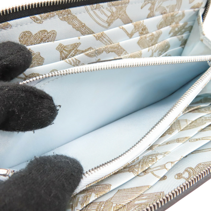 水兵藍 Evercolor 牛皮 Silk'In Classique 拉鍊長夾 K刻【HERMES 愛馬仕】-5