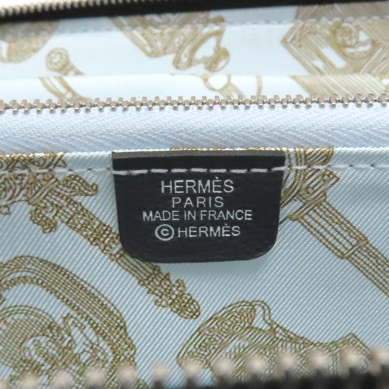 水兵藍 Evercolor 牛皮 Silk'In Classique 拉鍊長夾 K刻【HERMES 愛馬仕】-6