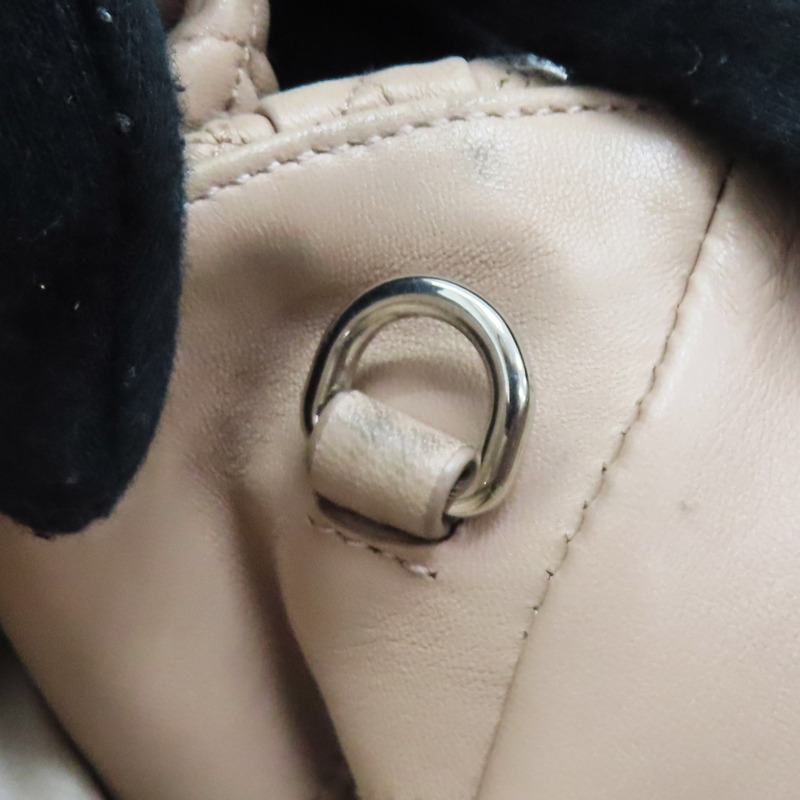 藕粉色 抓皺 NAPPA皮革 Matelasse 肩背包【MIU MIU 繆繆】 5BA958-16