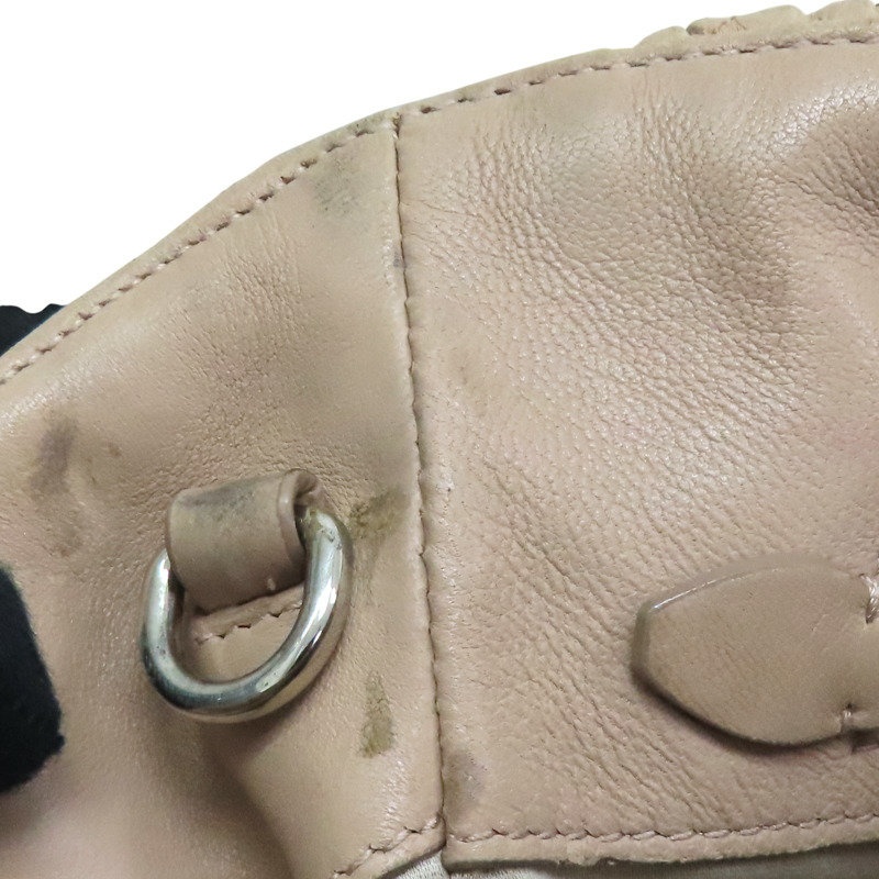 藕粉色 抓皺 NAPPA皮革 Matelasse 肩背包【MIU MIU 繆繆】 5BA958-17