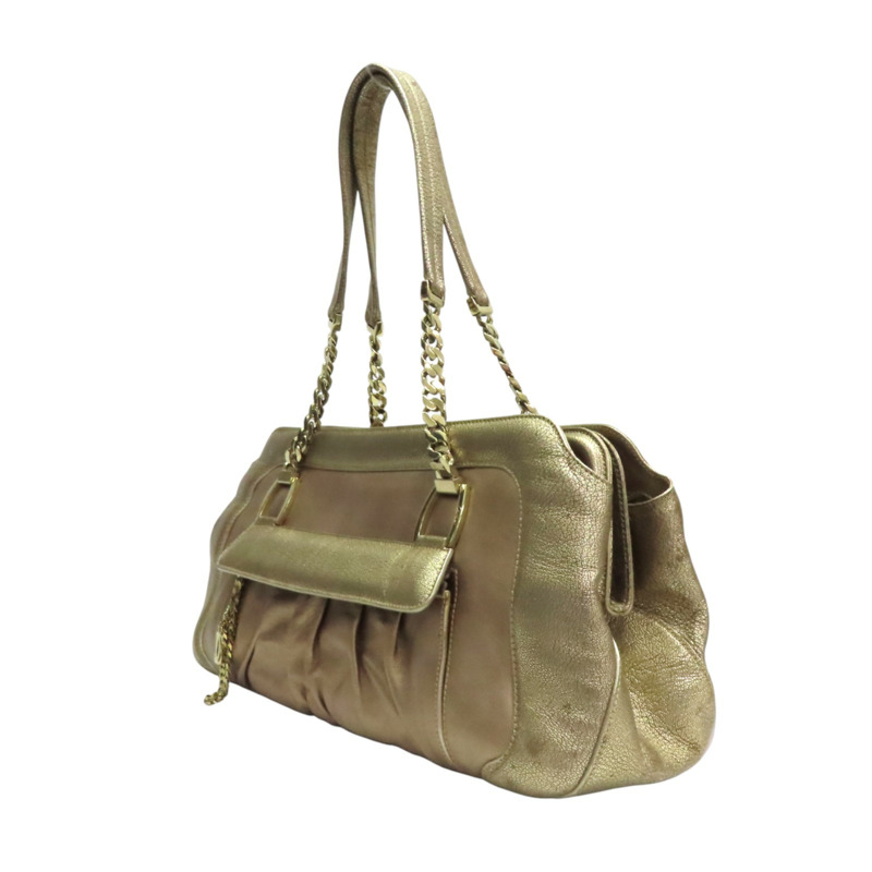 金色 亮面牛皮 La Dona 肩背包【Cartier 卡地亞】 L1000804-2