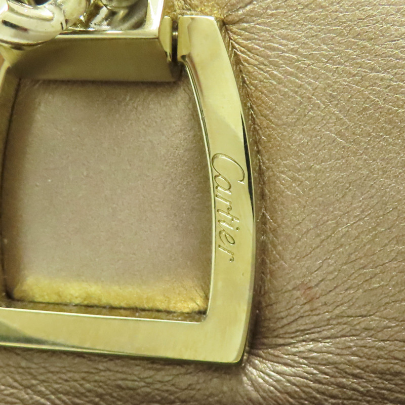 金色 亮面牛皮 La Dona 肩背包【Cartier 卡地亞】 L1000804-9