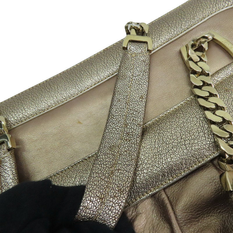 金色 亮面牛皮 La Dona 肩背包【Cartier 卡地亞】 L1000804-18