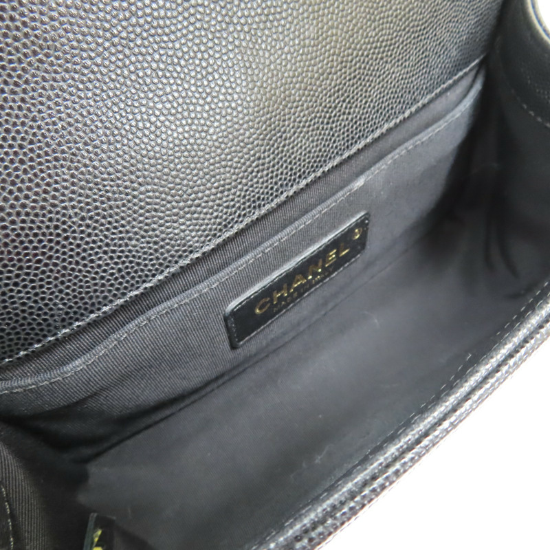 黑色 牛皮 菱格紋 BOY 20 鍊帶 肩背包 金扣【CHANEL 香奈兒】 A67085-4