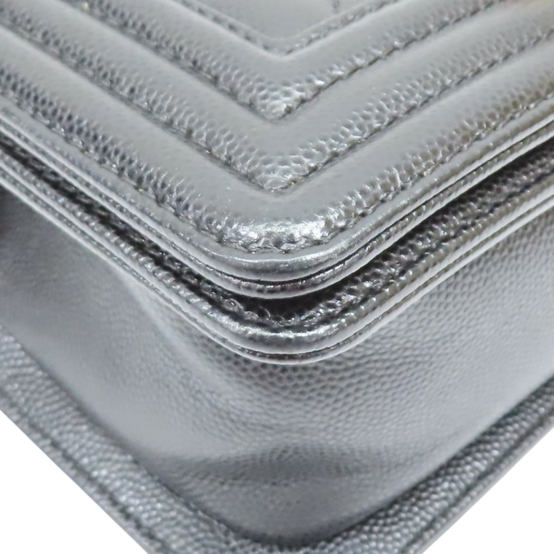 黑色 牛皮 菱格紋 BOY 20 鍊帶 肩背包 金扣【CHANEL 香奈兒】 A67085-9