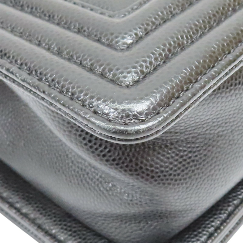 黑色 牛皮 菱格紋 BOY 20 鍊帶 肩背包 金扣【CHANEL 香奈兒】 A67085-11