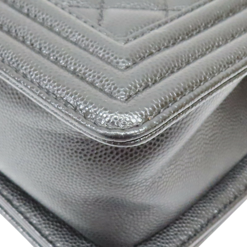 黑色 牛皮 菱格紋 BOY 20 鍊帶 肩背包 金扣【CHANEL 香奈兒】 A67085-12