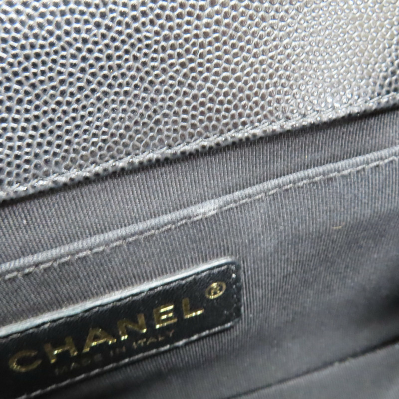 黑色 牛皮 菱格紋 BOY 20 鍊帶 肩背包 金扣【CHANEL 香奈兒】 A67085-13