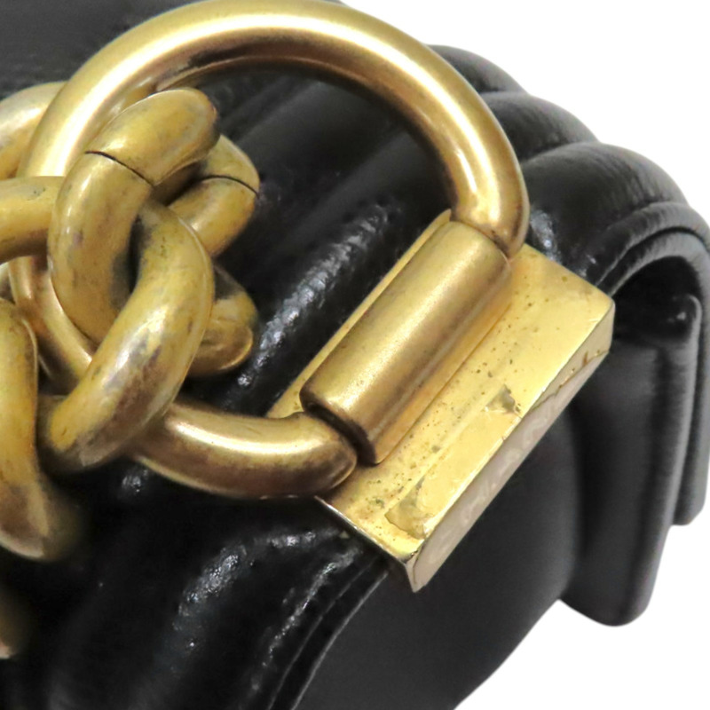 黑色 牛皮 菱格紋 BOY 20 鍊帶 肩背包 金扣【CHANEL 香奈兒】 A67085-16