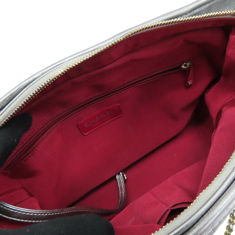 銀色 牛皮 Gabrielle 流浪包 肩背包【CHANEL 香奈兒】 A93824-4