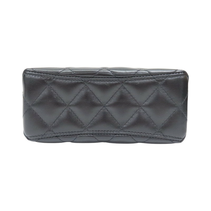 黑色羊皮 珍珠手把 鍊帶 肩背包【CHANEL 香奈兒】 AP4520-3