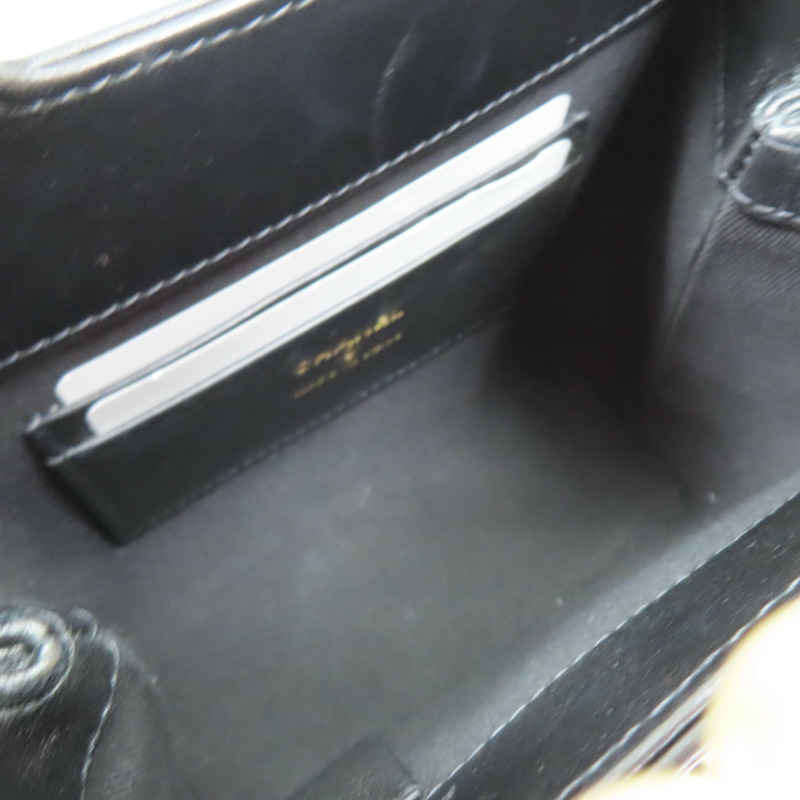 黑色羊皮 珍珠手把 鍊帶 肩背包【CHANEL 香奈兒】 AP4520-4