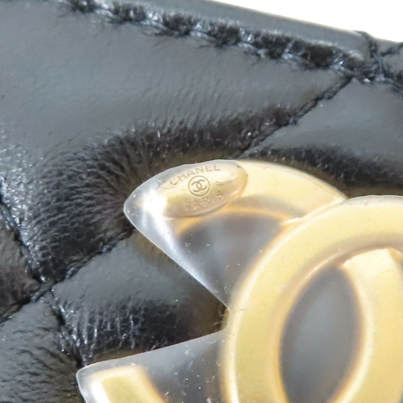 黑色羊皮 珍珠手把 鍊帶 肩背包【CHANEL 香奈兒】 AP4520-6