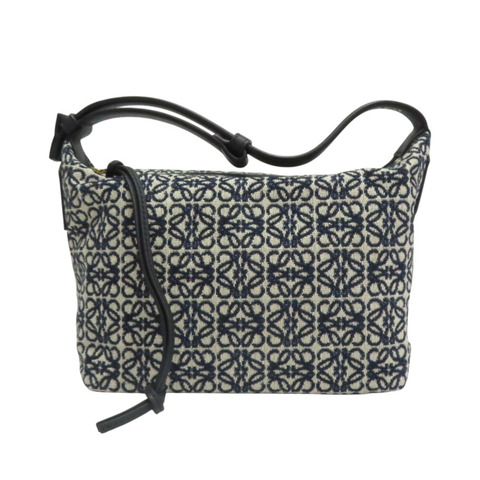 藍色 提花帆布 Cubi 手提包【LOEWE 羅威】 A906K75X06
