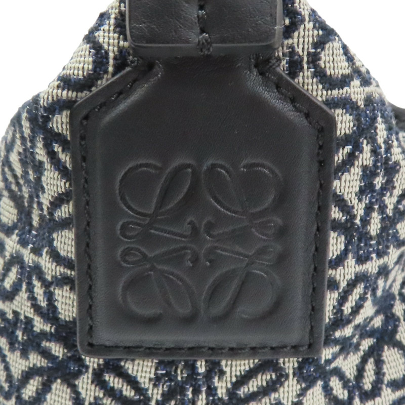 藍色 提花帆布 Cubi 手提包【LOEWE 羅威】 A906K75X06-6