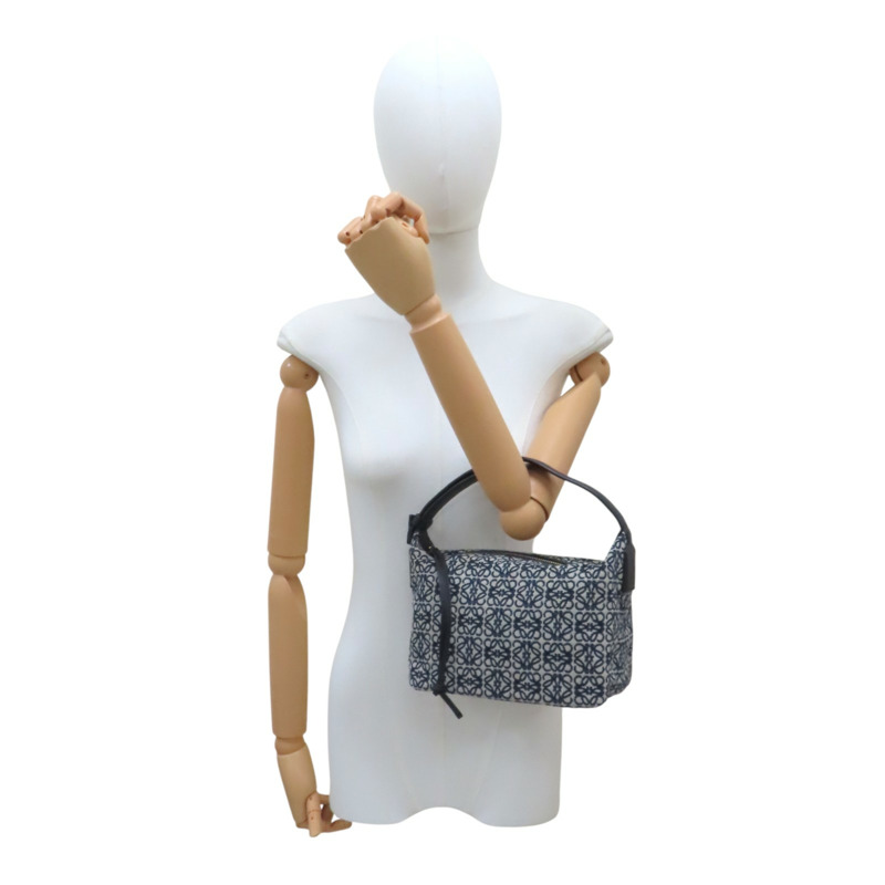 藍色 提花帆布 Cubi 手提包【LOEWE 羅威】 A906K75X06-10