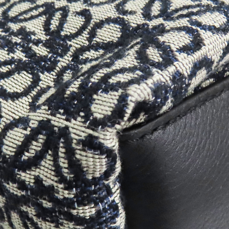 藍色 提花帆布 Cubi 手提包【LOEWE 羅威】 A906K75X06-11