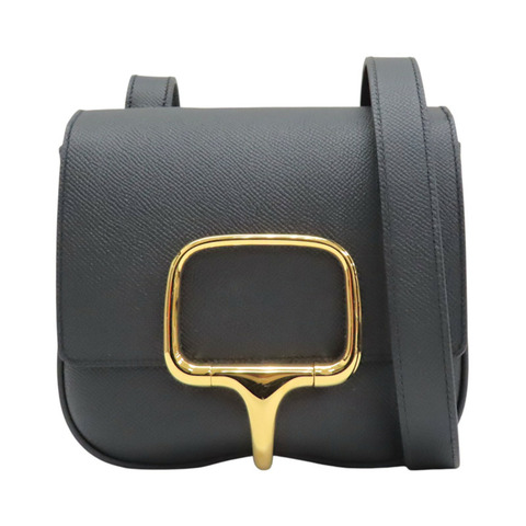 黑色 Epsom牛革 Della Cavalleria 肩背包 B刻 金扣【HERMES 愛馬仕】