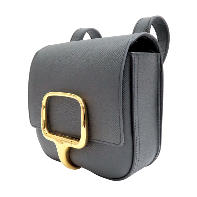 黑色 Epsom牛革 Della Cavalleria 肩背包 B刻 金扣【HERMES 愛馬仕】-2