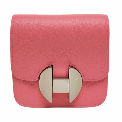 HERMES 2002 12夏日粉Evercolor牛皮錢包銀色五金D刻