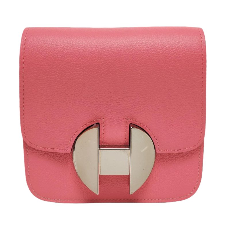 HERMES 2002 12夏日粉Evercolor牛皮錢包銀色五金D刻-0