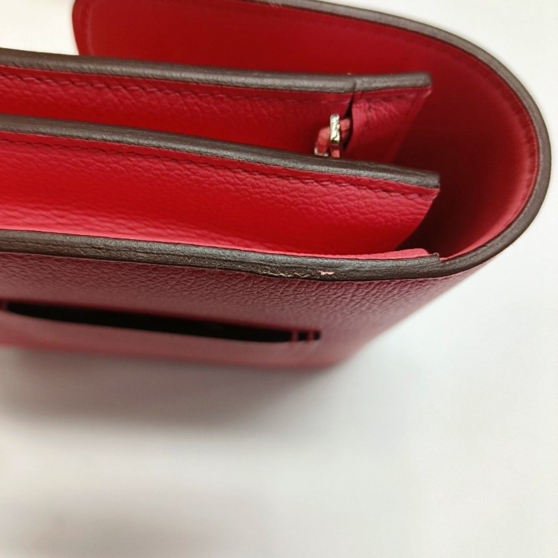 HERMES 2002 12夏日粉Evercolor牛皮錢包銀色五金D刻-8