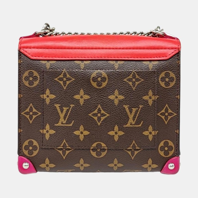 LOUIS VUITTON TRIBAL MASK 小號棕色塗層帆布老花斜挎包單肩包銀色五金-4