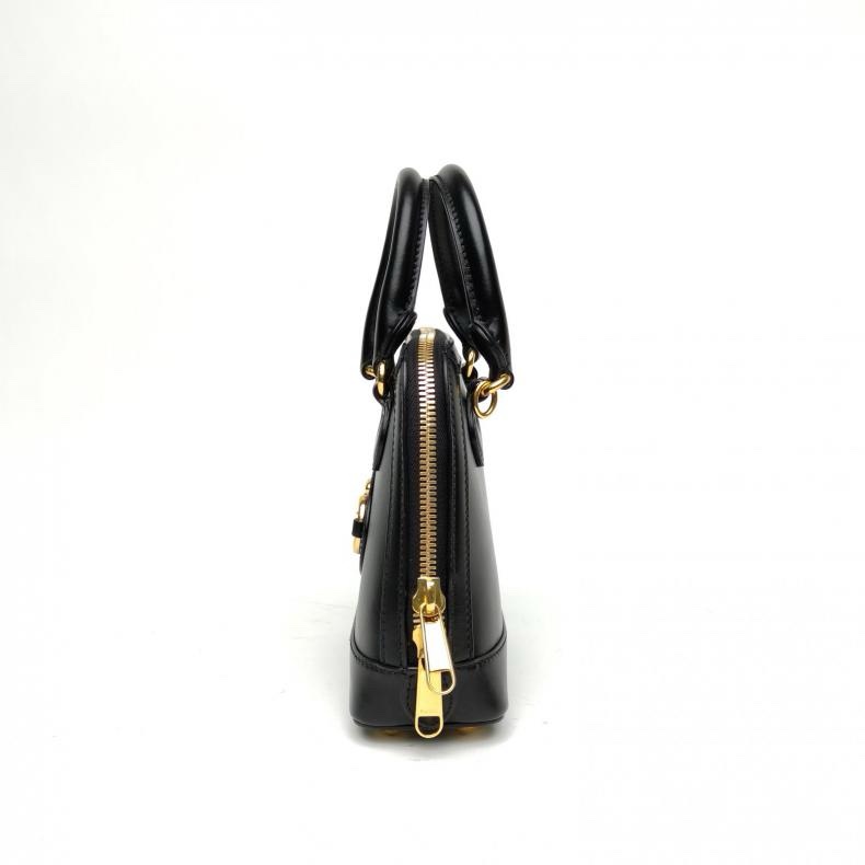 GUCCI Horsebit20黑色牛皮金扣肩背包-1