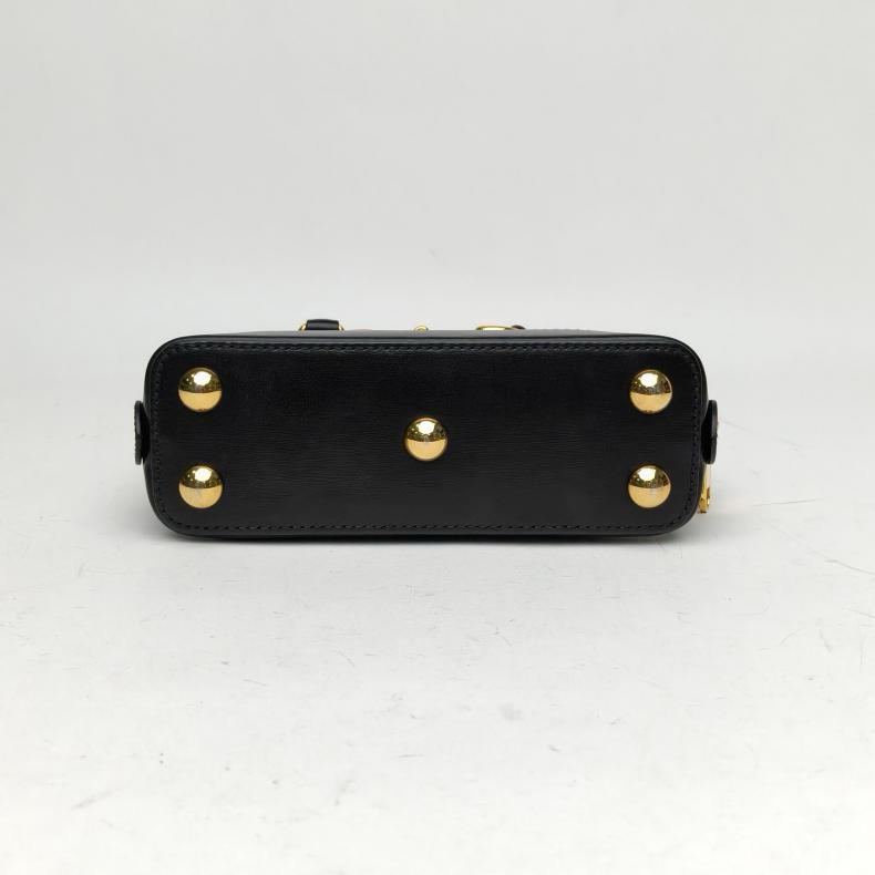 GUCCI Horsebit20黑色牛皮金扣肩背包-3